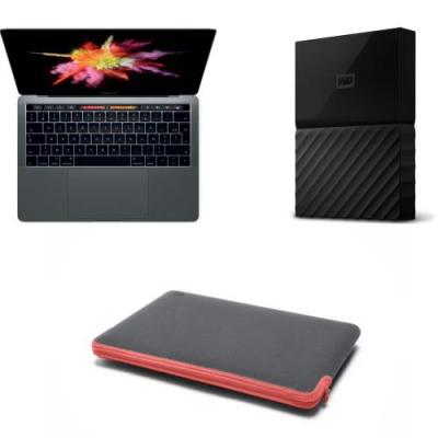 Apple MacBook Pro 13.3'' Retina avec Touch Bar 256 Go SSD 8 Go RAM Intel Core i5 bic&oelig;ur &agrave; 2.9 GHz Gris Sid&eacute;ral + Disque Dur Externe WD My Passport pour Mac 1 To Noir +