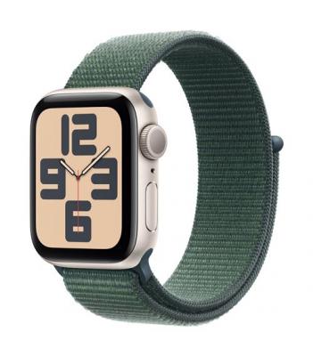 Apple Watch SE GPS 40 mm Bo&icirc;tier en Aluminium Lumi&egrave;re Stellaire avec Boucle Sport Vert lacustre 