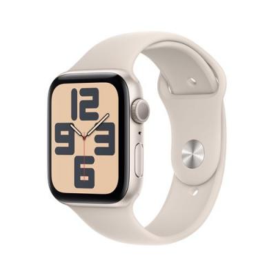 Apple Watch SE GPS 44 mm Aluminium Lumi&egrave;re stellaire Bracelet Sport - M/L