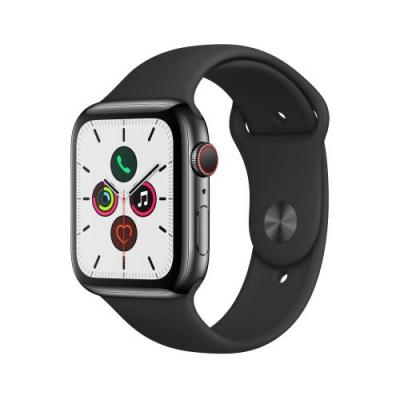 APPLE Watch Series 5  boitier Acier noir - Bracelet Sport Noir - 44mm