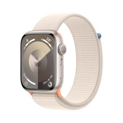 Apple Watch Series 9 GPS 45 mm Bo&icirc;tier en aluminium Stellaire avec boucle Sport Stellaire 
