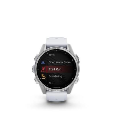 GARMIN fenix8 AMOLED - 43mm -Acier Silver avec bracelet blanc