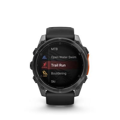 GARMIN fenix8 AMOLED - 51mm -Acier, Gray avec bracelet noir