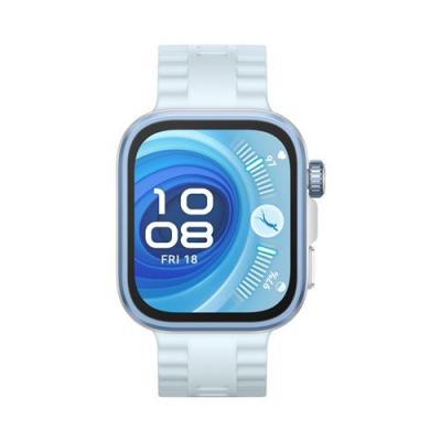 HUAWEI Montre connect&eacute;e  Watch Fit 4 Pro Bluetooth Gris avec bracelet en fluoro&eacute;lastom&egrave;re Bleu 