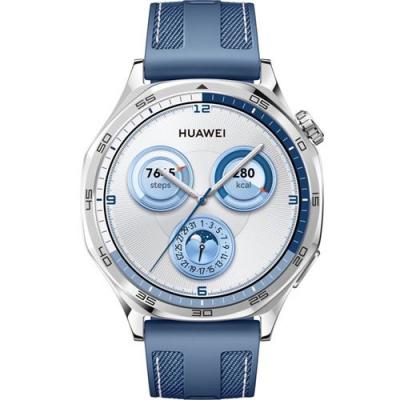 HUAWEI Montre connect&eacute;e  Watch GT 5 46 mm acier inoxydable avec bracelet en nylon Bleu 