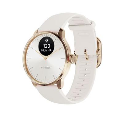 WITHINGS Montre connect&eacute;e  ScanWatch Light 37 mm Blanc et Or