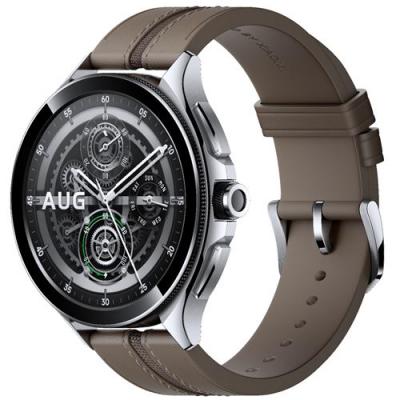 XIAOMI  Watch 2 Pro bluetooth Bo&icirc;tier argent&eacute; avec bracelet en marron