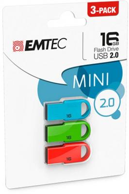 EMTEC Pack de 3 mini cl&eacute;s USB 2.0  D250 16 Go 