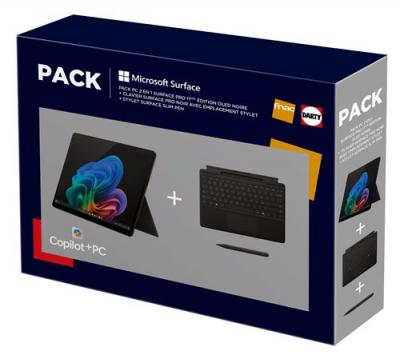 MICROSOFT PC Hybride PC 2 en 1 PACK Surface Pro 13 OLED Copilot+ PC Snapdragon X ELITE 16Go RAM 512Go SSD Noir - Neuf