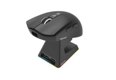 ONIVERSE Souris gaming sans fil  Vanguard Noir + Dock + &eacute;cran LED