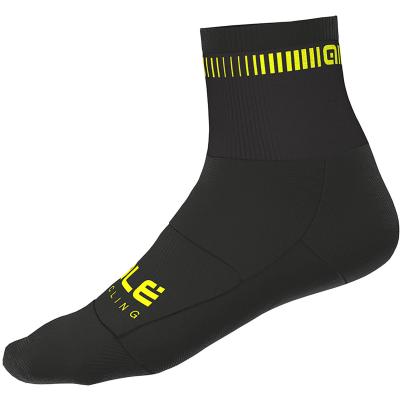 ALE Chaussettes Al&eacute; Logo Qskin - Black/Yellow Fluorescent