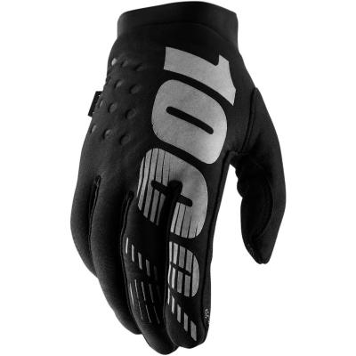 100PERCENT G&eacute;n&eacute;rique Brisker 100% Glove Gants Homme, Noir/Gris, S