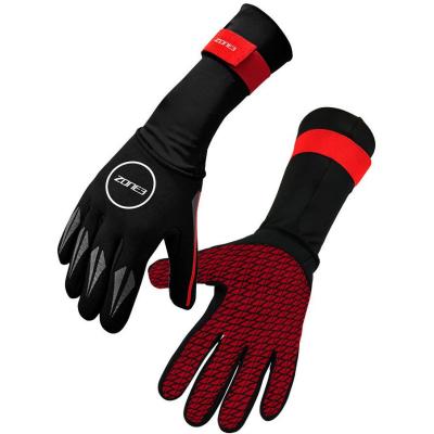 ZONE3 Gants  de Natation Noir Rouge, Taille L