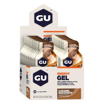 GU  24 Units Caramel&macchiato Energy Gels Box Marron 