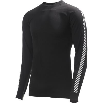 HELLY HANSEN  Dry Stripe Crew T-Shirt &agrave; manches longues Homme, Noir, L