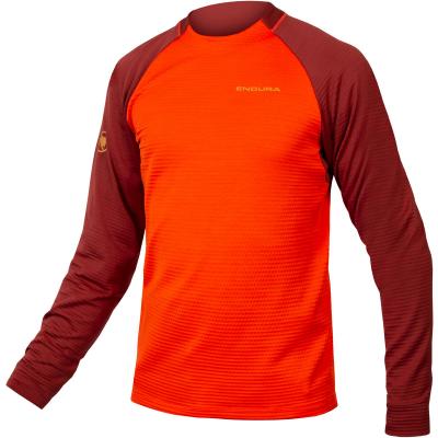 ENDURA  Singletrack Fleece MTB Jersey - Paprika} - XXL}, Paprika}