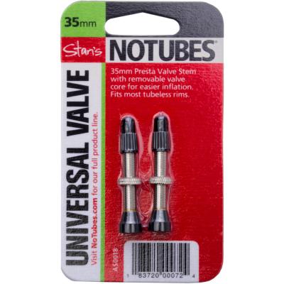 STAN S Valves tubeless Stans No Tubes Universal (paire) - 35mm Argent&eacute;