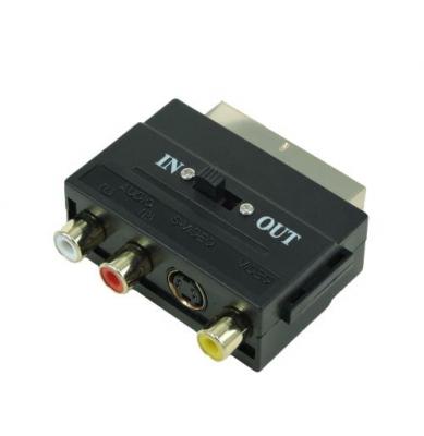 TEMIUM Connectique Audio / Vid&eacute;o  ADAPTATEUR PERITEL 3 RCA SVHS GOLD