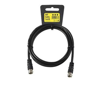 ERARD Cordon Satellite avec prise F pour TV  1.5m Noir