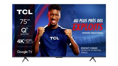 TCL TV QLED  75C69B 189 cm 4K UHD 2024 Aluminium bross&eacute;