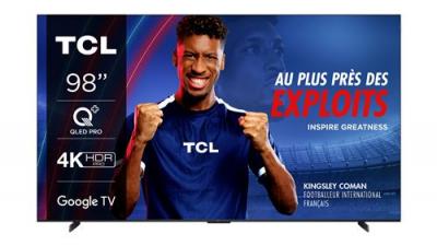 TCL TV QLED  98C69B 248 cm 4K UHD 2024 Aluminium bross&eacute;