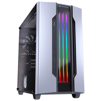 COUGAR GAMING  BOITIER PC Gaming Gemini M RGB Verre TREMPE Silver
