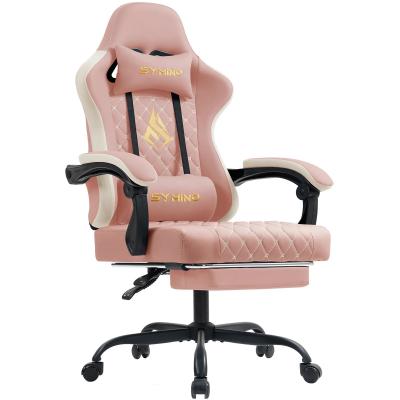GENERIQUE chaise gaming symino avec repose-pieds 2025 - Rose