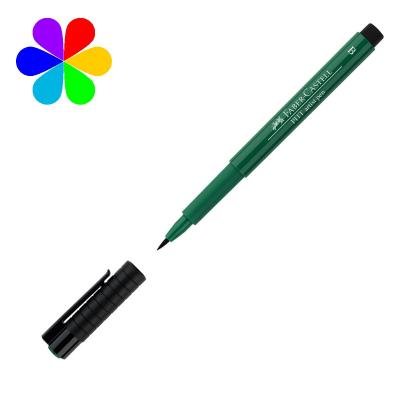 FABER CASTELL Feutre &agrave; dessin - Pointe pinceau - Vert phtalo fonc&eacute; - Pitt Artist - Faber-Castell 