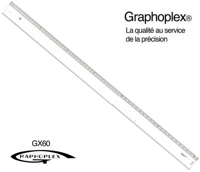 GRAPHOPLEX R&egrave;gle Transparente 1 Biseau + Bosselage 60 Cm 