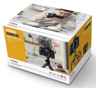 CANON  EOS M50 Mark II + EF-M 15-45mm f/3,5-6,3 IS STM + Micro Rode + Tripod + SD 32Go (Vlogger Kit)