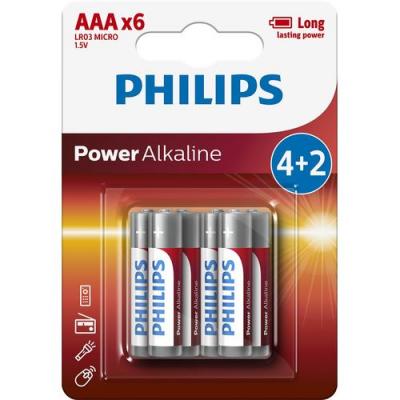 PHILIPS Batteries Alcaline type AAA  LR03P6BP/10