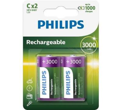 PHILIPS  R14B2A300 - Batterie 2 x C - NiMH - (rechargeables) - 3000 mAh