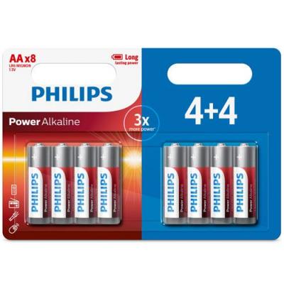 PHILIPS 8 x  AA Power alCaline LR6 piles de longue dur&eacute;e 