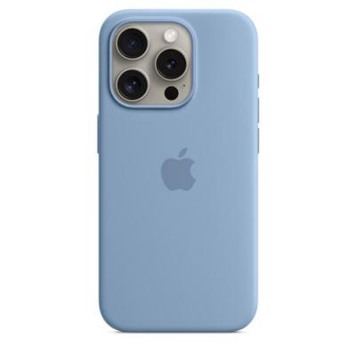 APPLE Coque en silicone avec MagSafe pour iPhone 15 Pro Bleu d hiver - Neuf