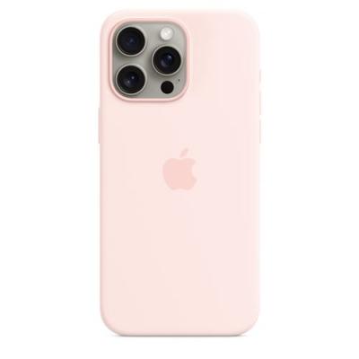 APPLE Coque en silicone avec MagSafe pour iPhone 15 Pro Max Rose p&acirc;le - Neuf