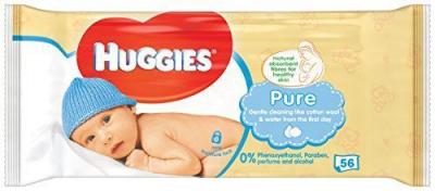 HUGGIES  Lingettes Pure, Sans parfum (10 paquets de 56 lingettes)