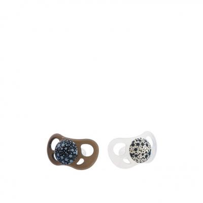  Lot De 2 Sucettes Silicone 6 Mois Et + Noir Et Blanc