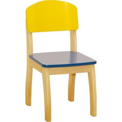 ROBA Chaise Enfant en Bois - Hauteur d'assise 31 -5 cm - Jaune /Bleu