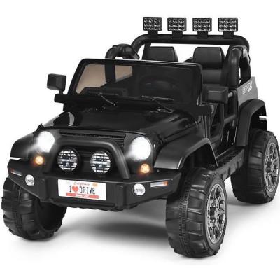 COSTWAY Voiture &Eacute;lectrique 12v Pour Enfants 3+ Ans, 2 Places, T&eacute;l&eacute;commande 2.4g, Lumi&egrave;res Led Et Musique