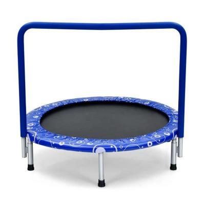 COSTWAY  Trampoline Enfants Pliable &Oslash;92cm Housse De S&eacute;curit&eacute; Matelass&eacute;e,Poign&eacute;e Recouverte 30 Cordes Elastiques Int&eacute;rieur 150 Kg Bleu
