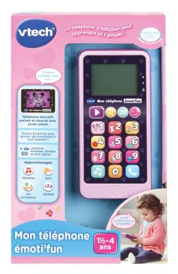 VTECH  T&eacute;l&eacute;phone &eacute;ducatif &eacute;moti'fun rose
