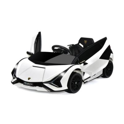 COSTWAY Voiture &eacute;lectrique Lamborghini SIAN pour enfants 3-8 ans -  - Blanc - MP3 USB Radio T&eacute;l&eacute;commande 2.4G