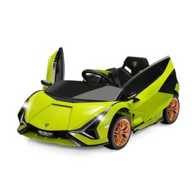 COSTWAY Lamborghini Sian Voiture &Eacute;lectrique 12v/4,5 Ah Pour Enfants 3-8 Ans,T&eacute;l&eacute;commande 2.4g, 2 Moteur, Mp3, Usb, Tf, Radio, R&eacute;cit, Vert