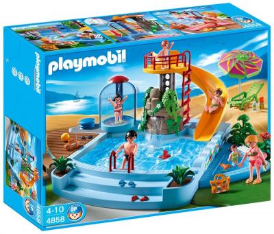Jeu de construction - PLAYMOBIL - Piscine avec toboggan - Mod&egrave;le 4858