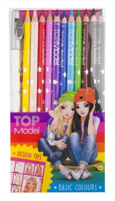  TOPModel set de crayons de couleur Basicfilles 18 cm en bois 14 pi&egrave;ces