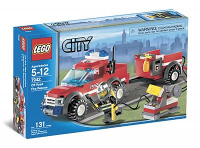 LEGO&reg; City 7942 Le 4x4 des pompiers et sa remorque