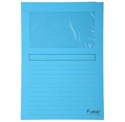 EXACOMPTA  Paquet 25 Chemises &Agrave; Fen&ecirc;tre Forever Bleu Cl