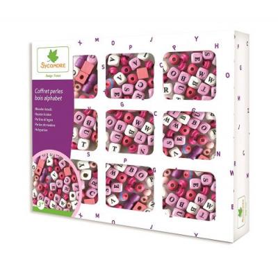 AU SYCOMORE Coffret  Perles Bois Alphabet