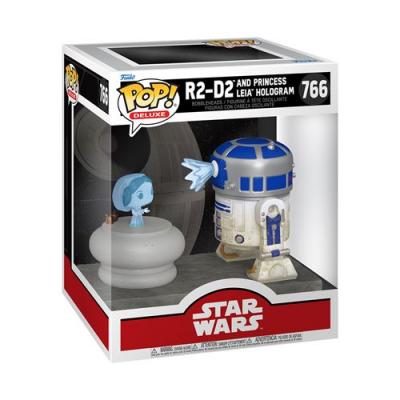 FUNKO Figurine  Pop Deluxe Star Wars R2-D2 and Princess Leia Hologram