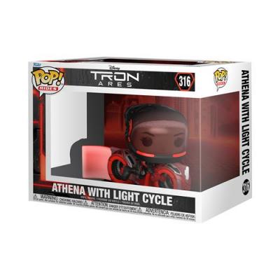 FUNKO  - Tron : Ares - Figurine POP! Athena avec Light Cycle 15 cm